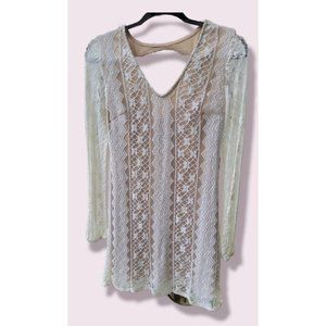 Speechless Long Sleeve White Lace Dress